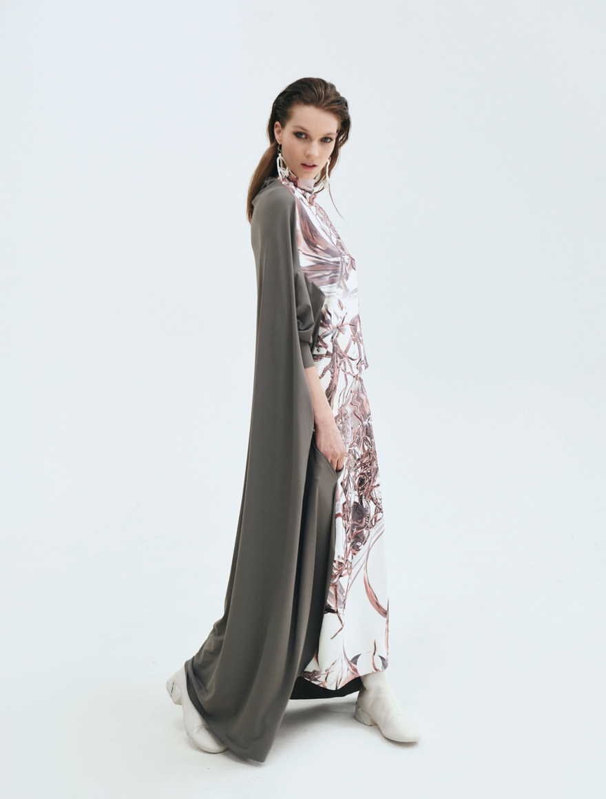 Dress LEIA with the BUSH printed pattern